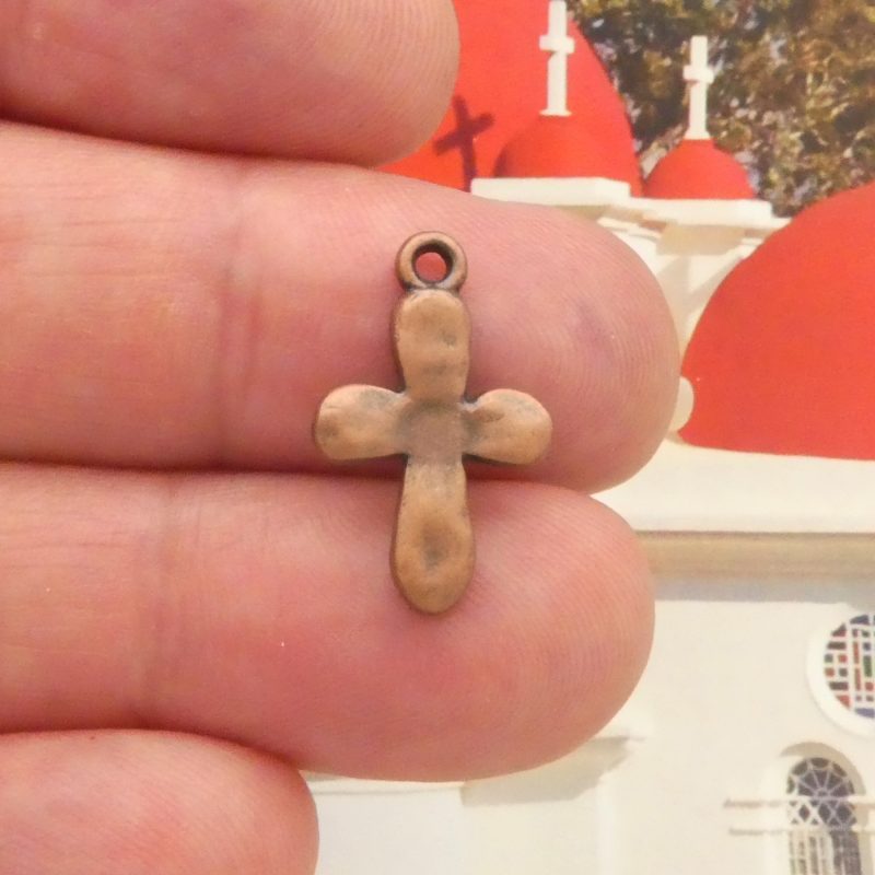 Hammered Cross Charms for Jewelry Making