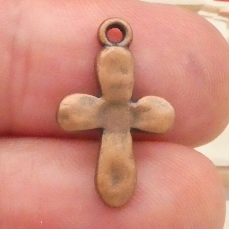 Hammered Cross Charm