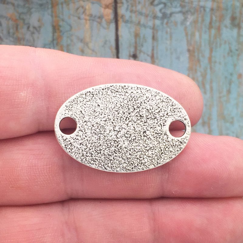 3 Engravable Silver Bracelet Connector Charm Pendant by TIJC SP1264 - Image 2