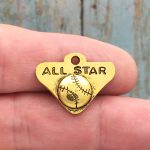 Baseball Charm Gold