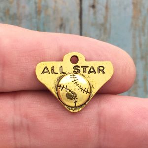 Baseball Charm Gold