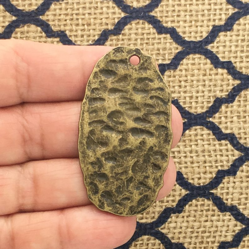 BULK 6 Hammered Bronze Cross Charm Pendant by TIJC SP1270B - Image 2