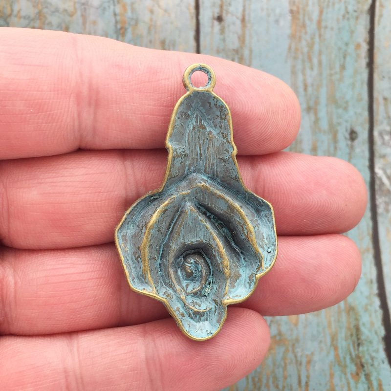 2 Large Rose Charm Flower Gold by TIJC SP1271 - Image 3
