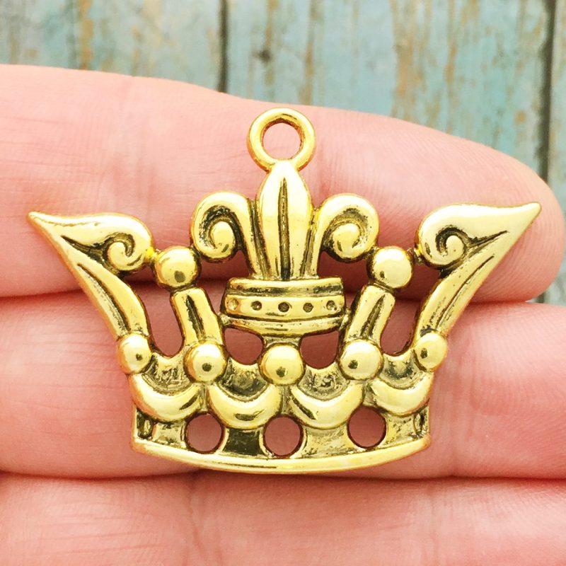 gold crown pendants bulk