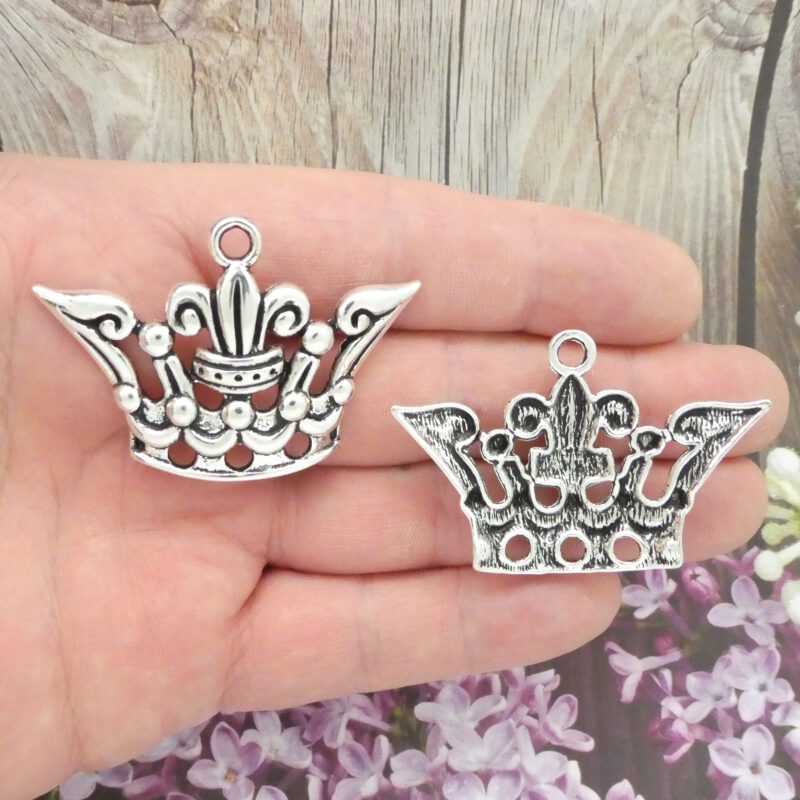 large silver crown pendants bulk