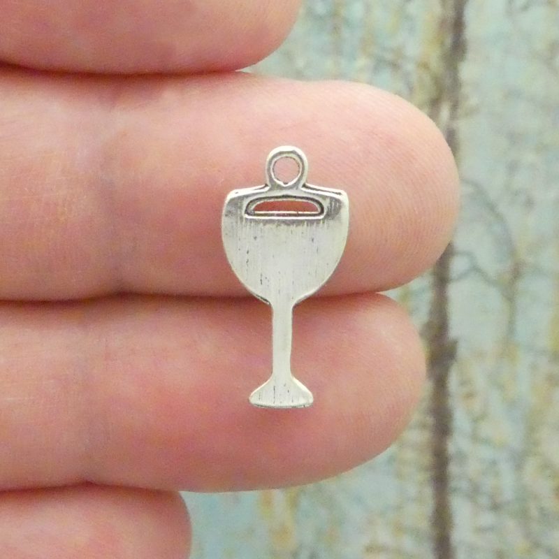 BULK 60 Wine Glass Charm Silver by TIJC SP1308B - Image 3