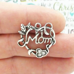 5 Mom Charm Silver 24x26mm by TIJC SP1311