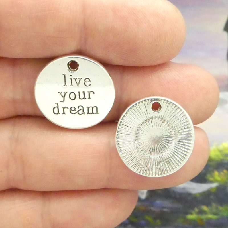 5 live your dreams Affirmation Charm 20x20mm by TIJC SP1323 - Image 4