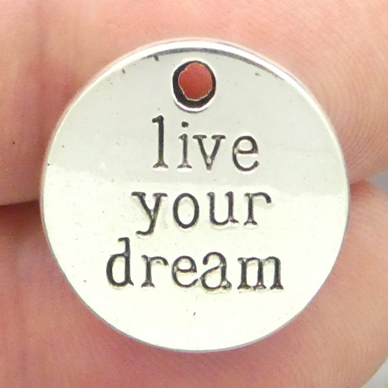 5 live your dreams Affirmation Charm 20x20mm by TIJC SP1323 - Image 2