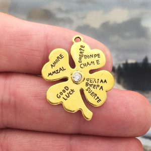 5 Four Leaf Clover Charm Gold by TIJC SP1328