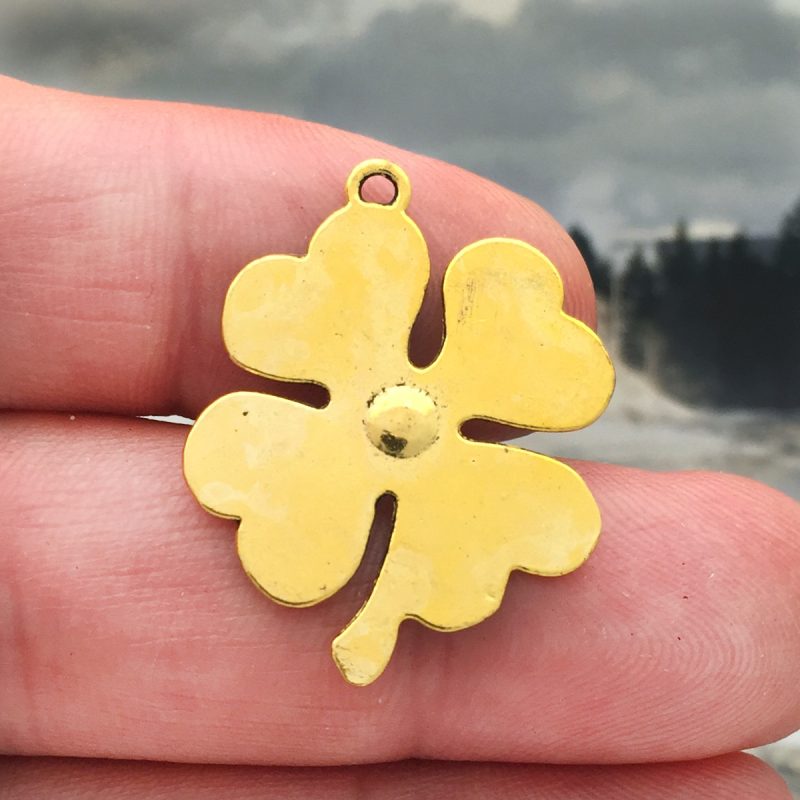 5 Four Leaf Clover Charm Gold by TIJC SP1328 - Image 2