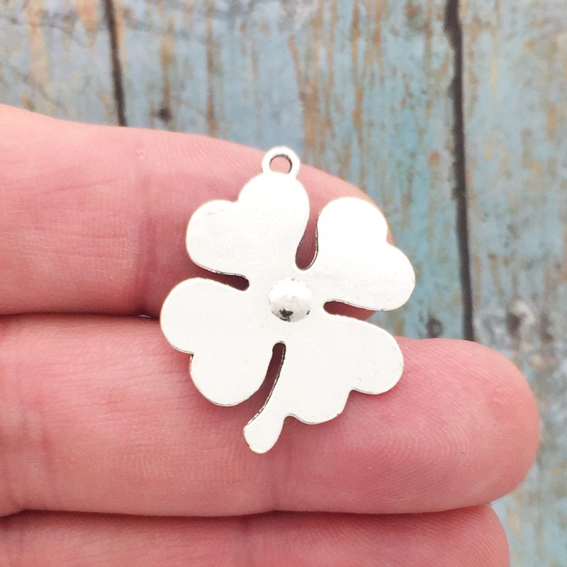 4 Four Leaf Clover Charm Pendant Silver by TIJC SP1330 - Image 2