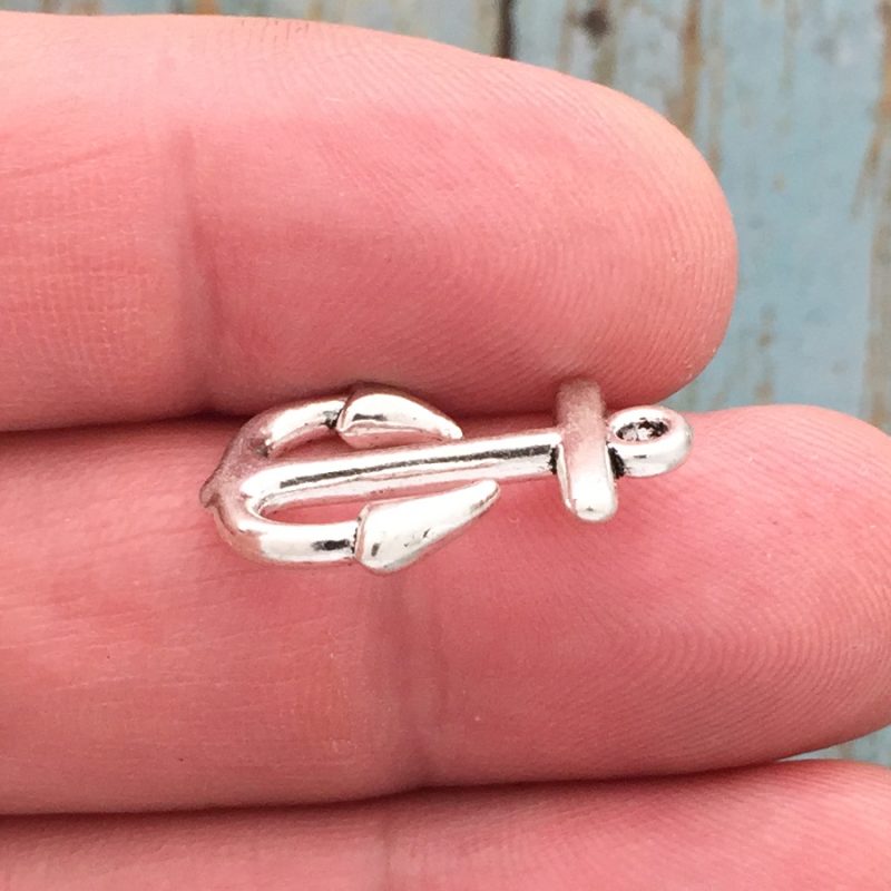 10 Small Anchor Charm Silver by TIJC SP1333 - Image 3
