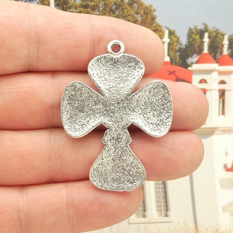 1 Filigree Cross Charm Pendant Silver by TIJC SP1339 - Image 4