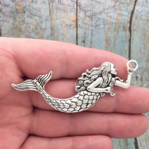 Silver Mermaid Charm Pendant