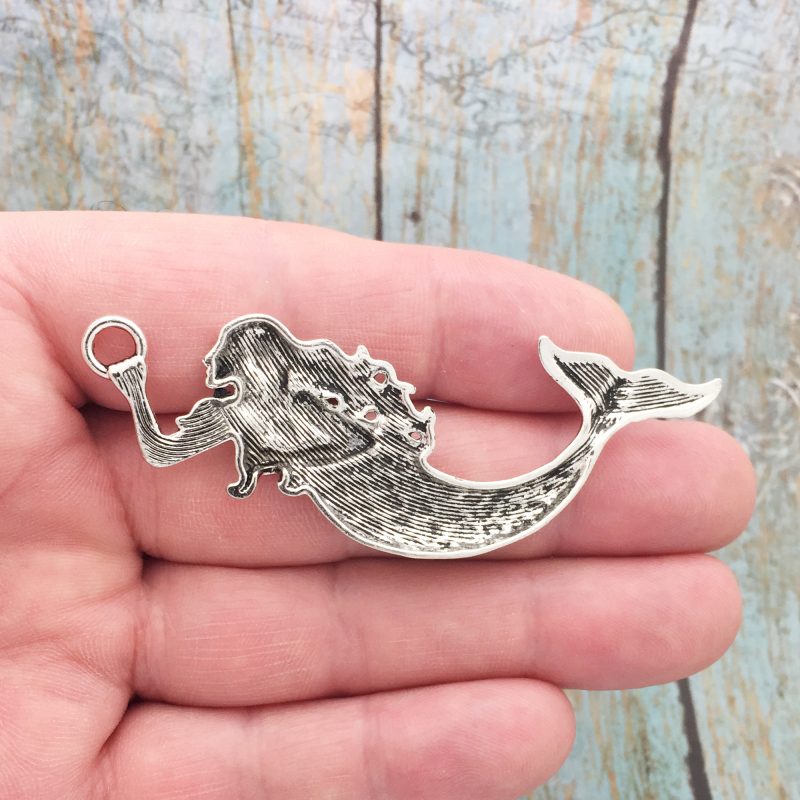 2 Silver Mermaid Charm Pendant by TIJC SP1349 - Image 2