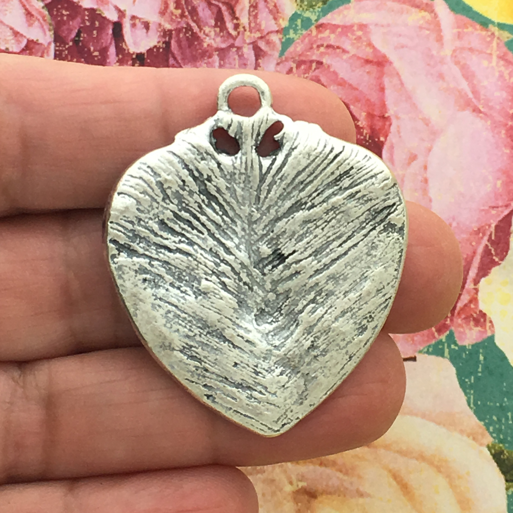 2 Angel Heart Charm Pendant Silver by TIJC SP1351 - Image 2