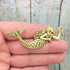 Gold Mermaid Charm Pendant
