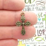 bronze cross charm