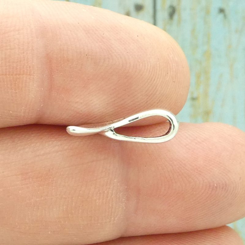 10 Whale Tail Charm Silver by TIJC SP1360 - Image 3