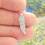 silver feather charm