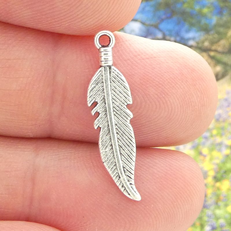 small feather charm