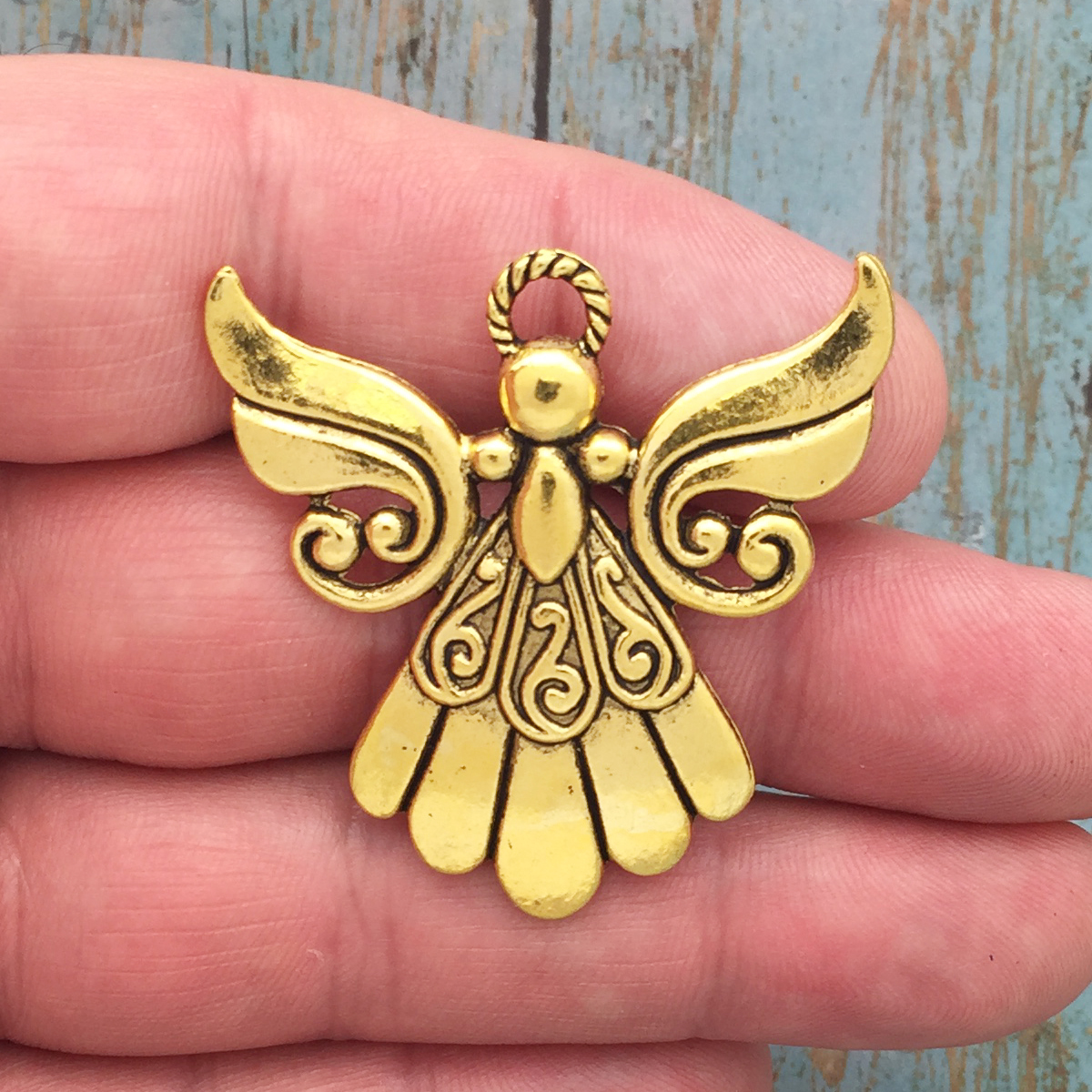 filigree angel charm