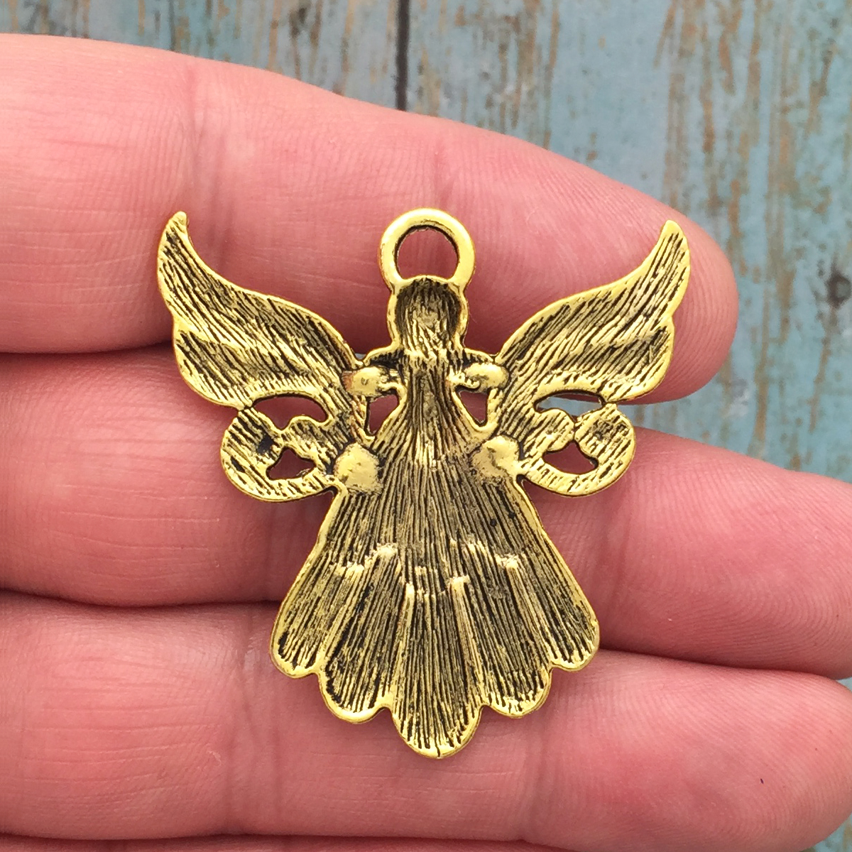 2 Angel Charm Gold by TIJC SP1390 - Image 2