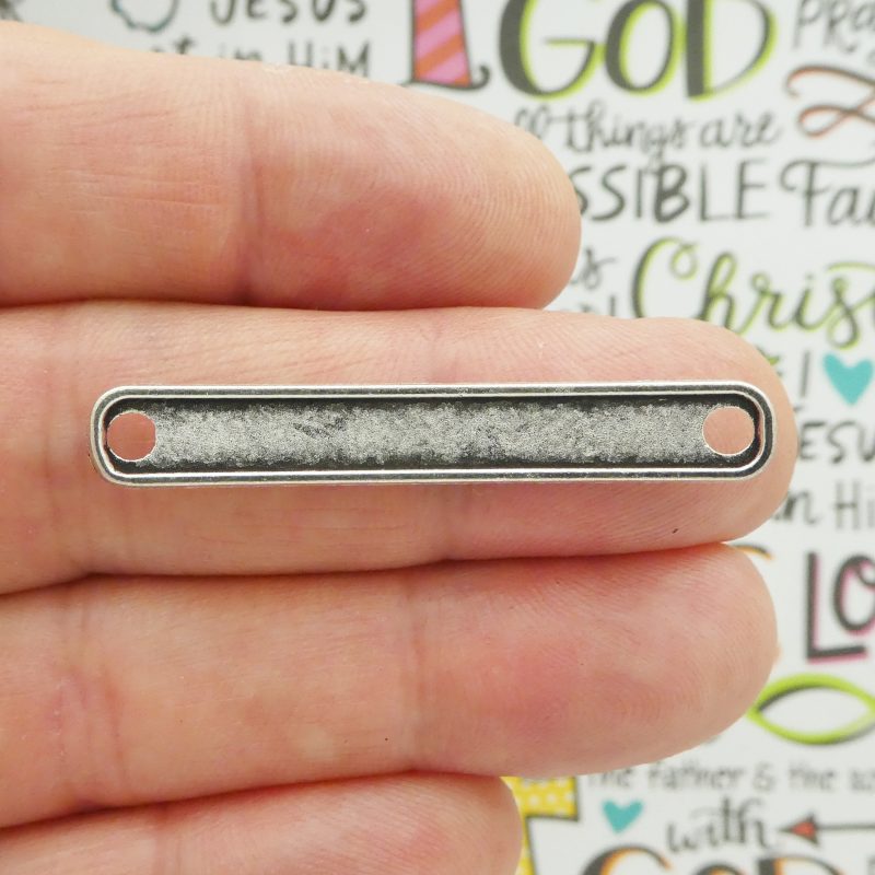 6 Affirmation Silver Bracelet Connector Where there's a will there's a way 7x44mm by TIJC SP1402 - Image 3