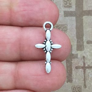 silver cross charm