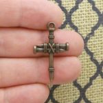 Copper Nail Cross Charm