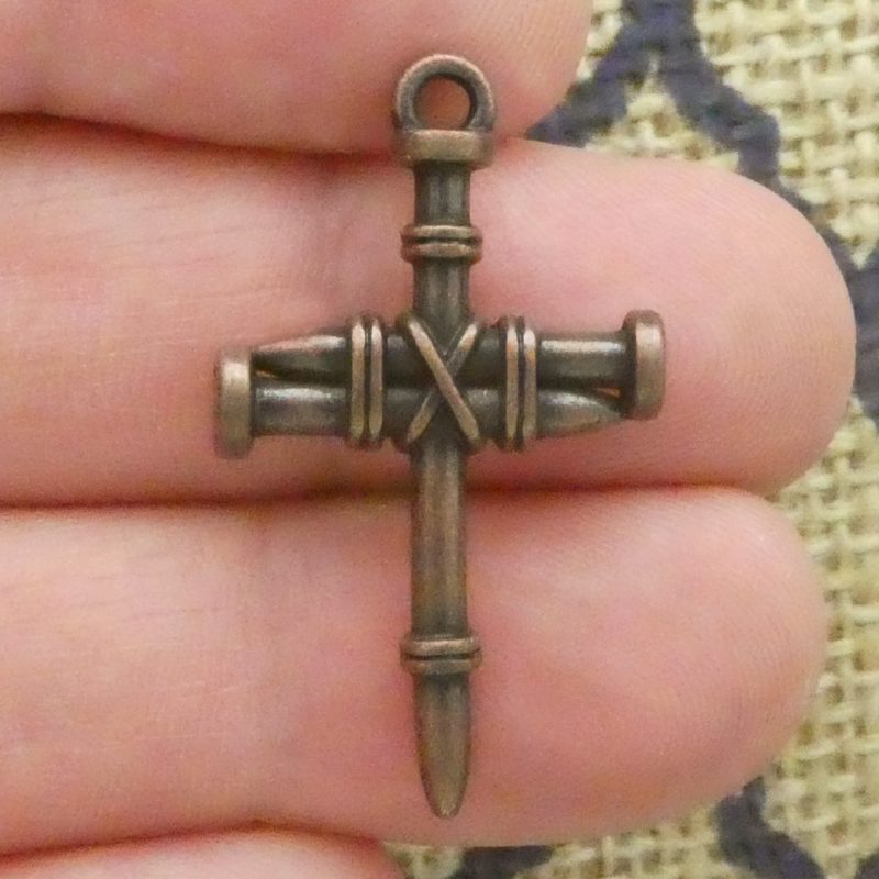 Nail Cross Charms for Jewelry Making