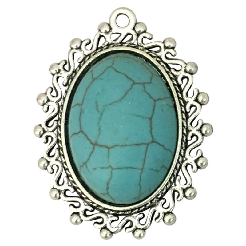 silver turquoise pendant