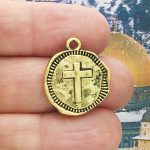 Hammered Gold Cross Pendant