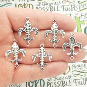 Fleur de Lis Bracelet Connectors Bulk