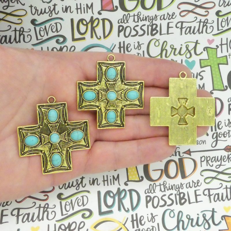 Turquoise Cross Pendants Bulk