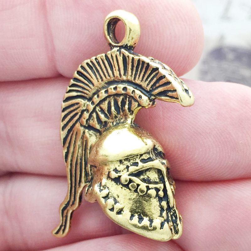 Gold Trojan Helmet Charm