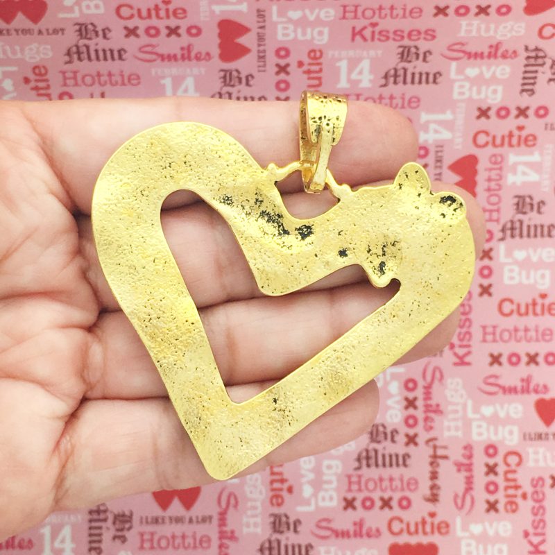 BULK 3 Large Heart Pendant Gold by TIJC SP1466B - Image 2