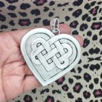 1 Celtic Heart Charm Pendant Silver Large by TIJC SP1478