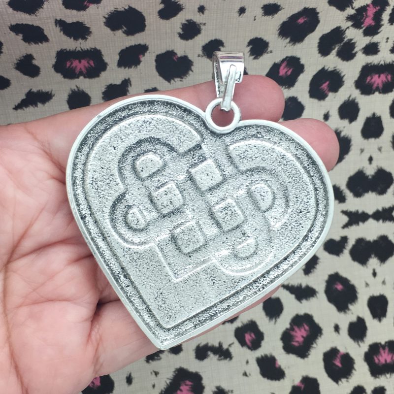 1 Celtic Heart Charm Pendant Silver Large by TIJC SP1478 - Image 3