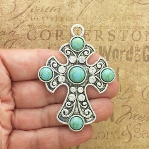 turquoise cross pendants for jewelry making