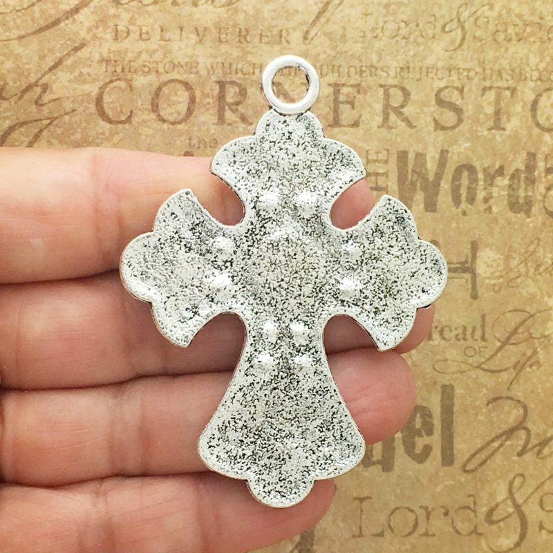 1 Orthodox Cross Charm Pendant Silver by TIJC SP1508 - Image 2