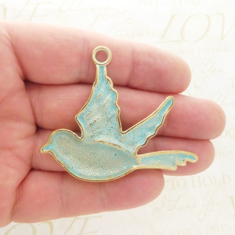 1 Gold Bird Charm Pendant 52x62mm by TIJC SP1510 - Image 3