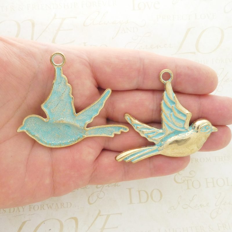 1 Gold Bird Charm Pendant 52x62mm by TIJC SP1510 - Image 4
