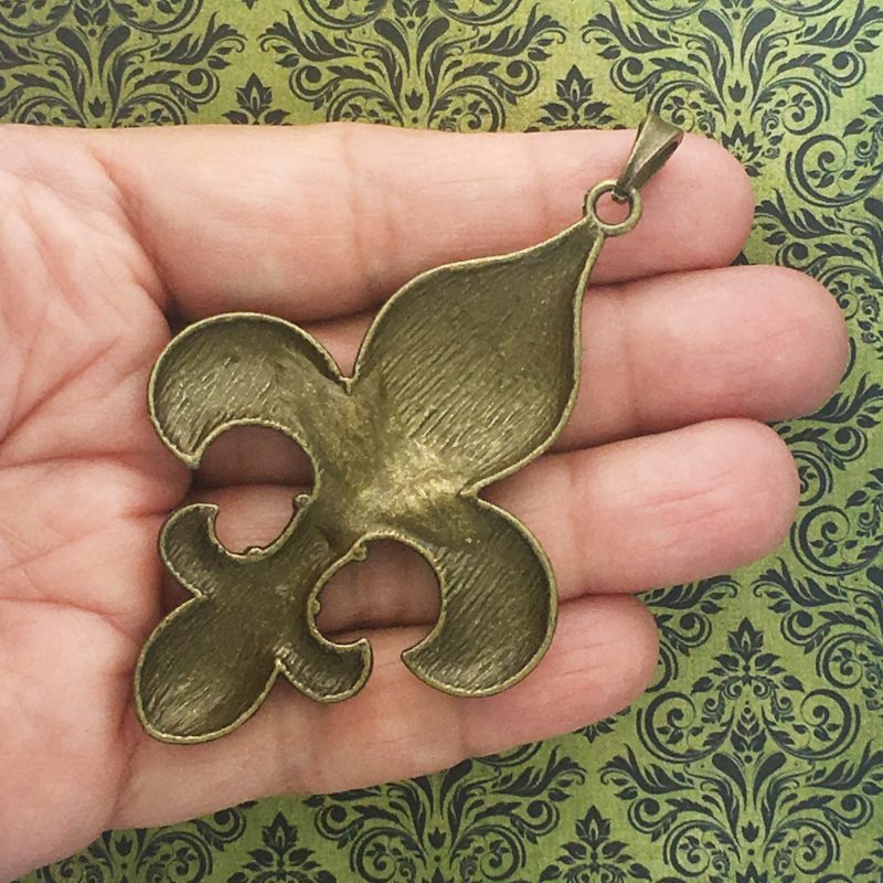 1 Fleur De Lis Charm Pendant Bronze by TIJC SP1515 - Image 2