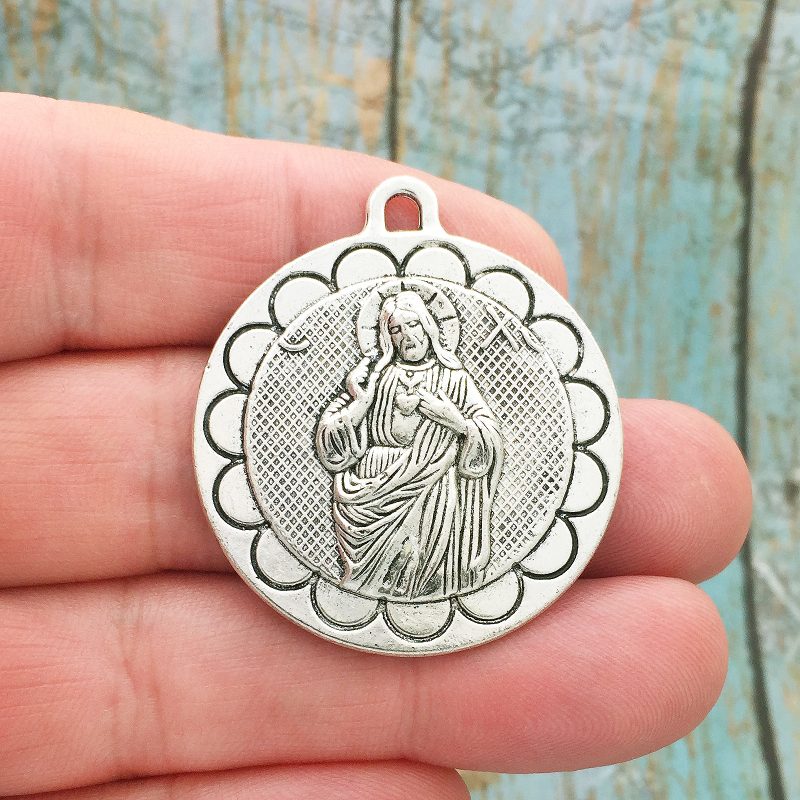1 Sacred Heart of Jesus Medal Silver by TIJC SP1516