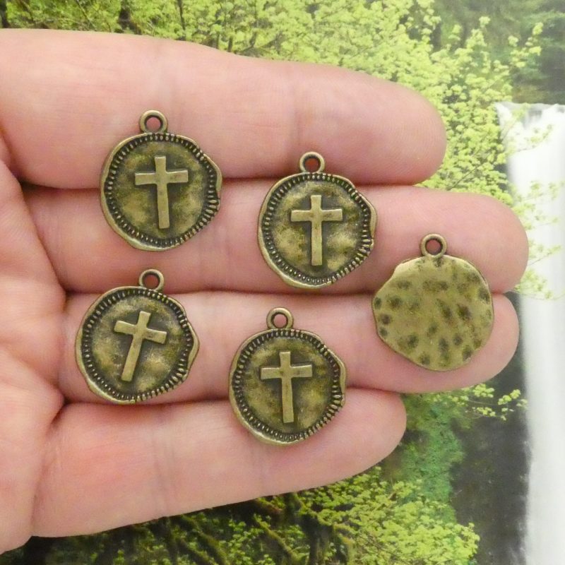 Bronze Cross Charms Bulk