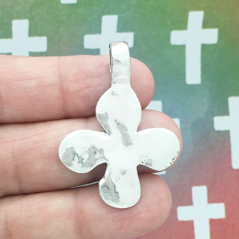Hammered Cross Charm