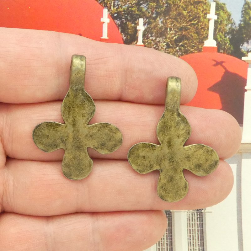 Hammered Cross Charms Wholesale