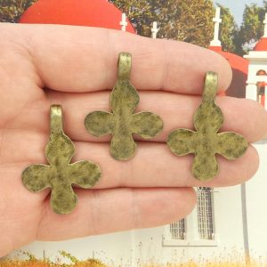 Hammered Cross Charms Bulk